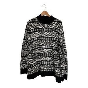 Joe fresh Black and White Patterned Sweater size 1x